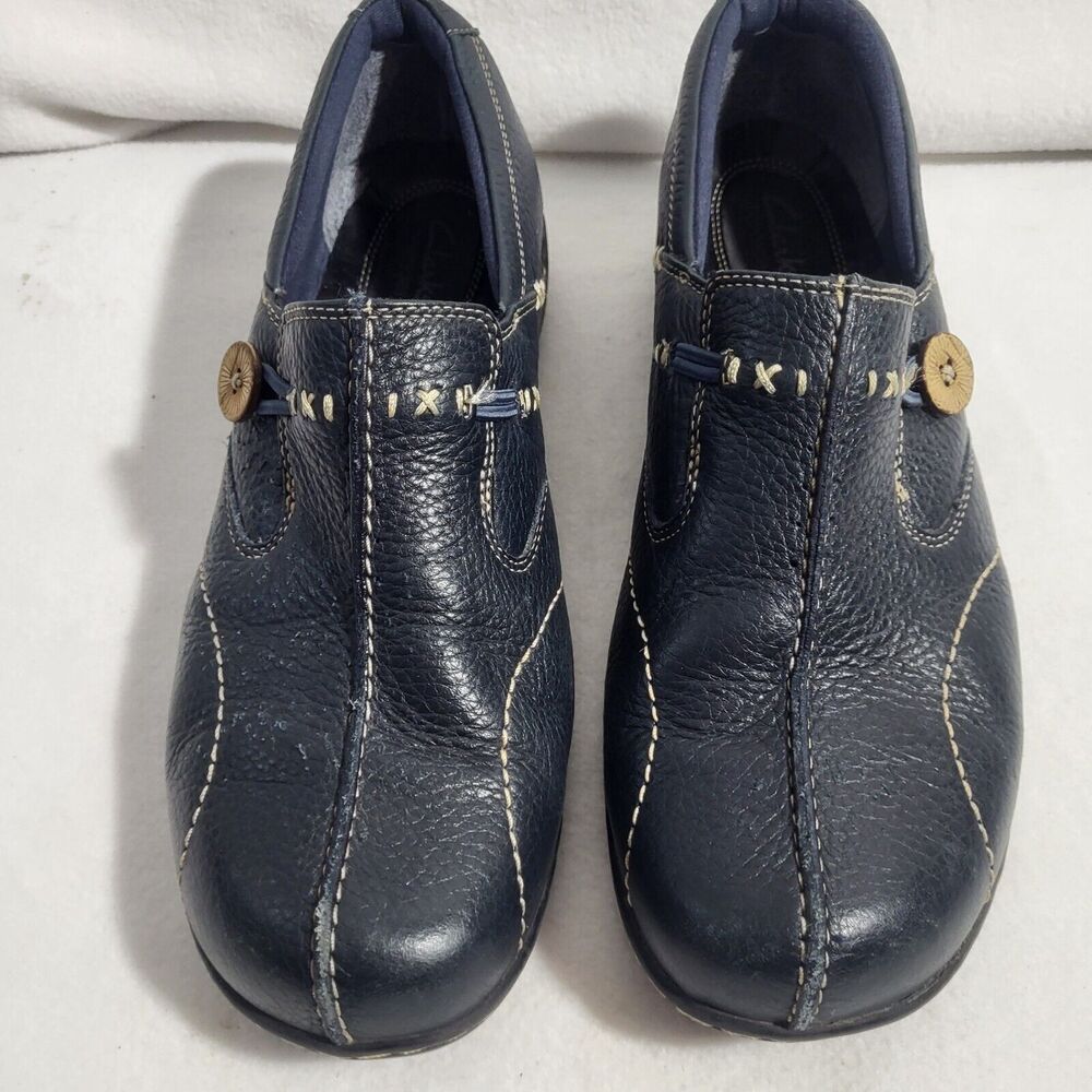 Clarks Women's Un Loop Slip-on Shoes Size 10 Dark Blue